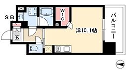 エスペランサ葵 12階1Kの間取り