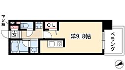 アデグランツ大須 10階ワンルームの間取り