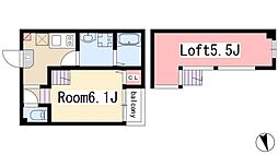 ハーモニーテラス神前IV 1階1Kの間取り