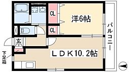 向山ステージ 1階1LDKの間取り
