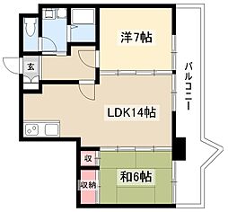 ザ・モーク桜山 6階2LDKの間取り