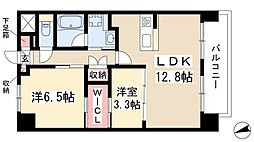 桜山カーザ 6階2LDKの間取り