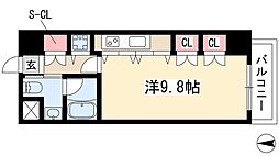 S-FORT桜山 5階1Kの間取り