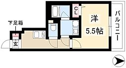 ディアレイシャス大須観音III 9階1Kの間取り