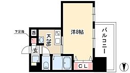 パルティール上前津 5階1Kの間取り