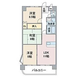 第3猪飼ビル 3LDKの間取図画像