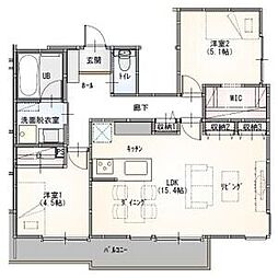 (仮)名古屋市昭和区御器所アパート 2階2LDKの間取り