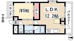 ファイブスター高田 3階1LDKの間取り