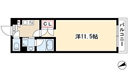シティライフ本山東 4階1Kの間取り