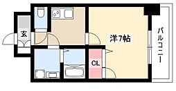 エスリード大須観音プリモ 7階1Kの間取り