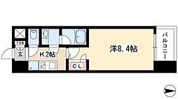 フローラル東別院 6階1Kの間取り