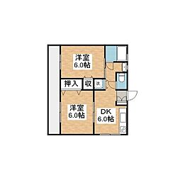 小林ビル 5階2DKの間取り