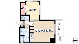 プリヴィアーレ金山 8階1LDKの間取り