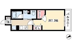 フレールコート東別院 1Kの間取図画像