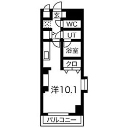 ノヴェル新栄 ワンルームの間取図画像