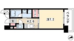 アデグランツ大須 1Kの間取図画像
