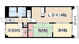 グリーンヒルズ 3LDKの間取図画像