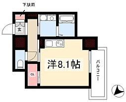 PLATZTACHIBANA ワンルームの間取図画像