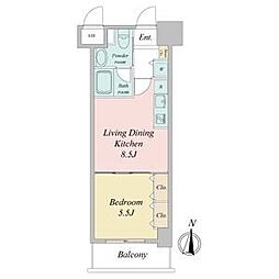 プラウランド堀田 1LDKの間取図画像