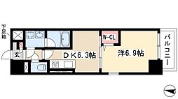 ルナクレシエンテ 1DKの間取図画像