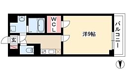 ツインアウルズ 1Kの間取図画像