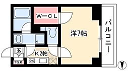 プロシード新栄 1Kの間取図画像