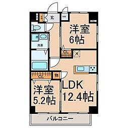 THE RESIDENCE SAKURAYAMA WEST 2LDKの間取図画像