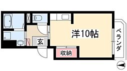マンションリバエイト ワンルームの間取図画像