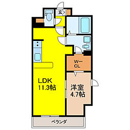 パークレジデンス汐路町 1LDKの間取図画像