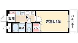 KDY-1 1Kの間取図画像