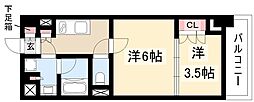 オープンレジデンシア栄サザンスクエア 2Kの間取図画像