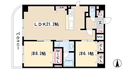 カスタリア新栄2 2LDKの間取図画像