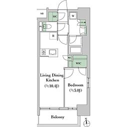 オープンレジデンシア今池 1LDKの間取図画像