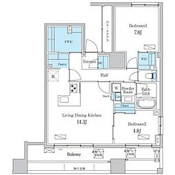 名古屋市千種区今池1丁目マンション 2LDKの間取図画像