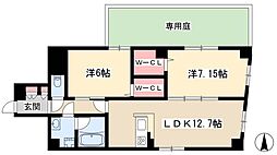 ベルカーサ西大須 2LDKの間取図画像