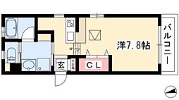 STEED3 1Kの間取図画像