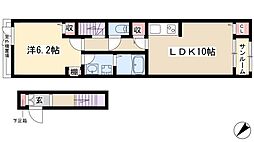 サン・ライズ 1LDKの間取図画像