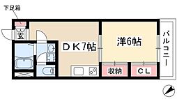 宮崎ビル 1DKの間取図画像