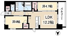 名古屋市昭和区桜山町2丁目マンション 2LDKの間取図画像