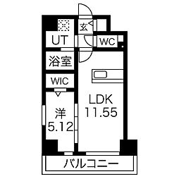 GRANDUKE吹上 1LDKの間取図画像