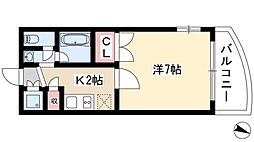 ラ・メゾン・ド・アップル 1Kの間取図画像