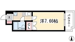 ブロンズ森島 1Kの間取図画像