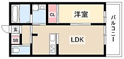 LUX御影 1LDKの間取図画像