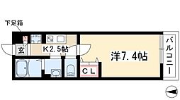 リシャール・瑞 1Kの間取図画像