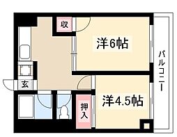 第二川島ビル 2Kの間取図画像