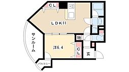 プロシード金山2 1LDKの間取図画像