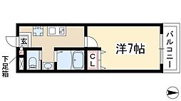 A・City瑞穂雁道 1Kの間取図画像