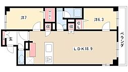 ロイヤルパークス千種 2LDKの間取図画像