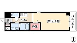 丸の内エンブルコート 1Kの間取図画像