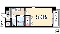 サンライズ駒方 1Kの間取図画像